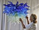 Pololena Chandelier SOLD | Chandeliers by Rick Strini. STRINI ART GLASS. Item made of glass