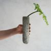 Wall Mounted Concrete and Glass Vase in Dove Grey Concrete | Vases & Vessels by Carolyn Powers Designs. Item made of concrete with glass works with minimalism & contemporary style