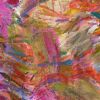 Belgian Linen Fabric Art Panel: Blossom by Dorothy Fagan | Textiles by Dorothy Fagan Fine Arts. Item composed of linen in boho or mid century modern style