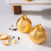 Pomegranate Salt & Pepper Shaker Set of 2 – Gold Finish | Cutlery in Utensils by Serein Wellness LLC. Item made of aluminum compatible with boho and art deco style