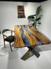 Olive Epoxy Resin Dining Table - Custom Wood Kitchen Table | Tables by Tinella Collection. Item composed of wood in minimalism or art deco style
