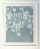 Gray Willow Diptych (Two framed hand-printed cyanotypes) | Photography by Christine So | Firehouse Arts Center in Pleasanton. Item composed of cotton and paper in boho or japandi style