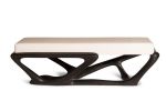 Amorph Nala Sculptural Bench in Solid Woof Ebony Finish | Benches & Ottomans by Amorph. Item composed of wood & fabric