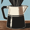 White tulips and coffee pot | Prints in Paintings by Paul Manwaring Fine Art Prints. Item composed of paper in contemporary or modern style