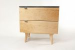 Marissa Blond | Nightstand in Storage by Curly Woods. Item composed of oak wood & concrete compatible with contemporary and modern style
