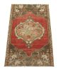 Vintage Turkish Rug in Pink & Cream with Colorful Floral | Area Rug in Rugs by Rug and Kilim