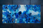 'FROZEN' - Luxury Epoxy Resin Abstract Artwork | Oil And Acrylic Painting in Paintings by Christina Twomey Art + Design. Item composed of wood and synthetic