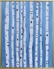 Blue Birches, 22 x 28, Modern Tree Art | Mixed Media by Jeanne Player Fine Art. Item composed of canvas and fiber