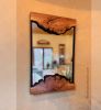 Wooden Wall Mirror, Cherry Burl Live Edge -Rustic Wood Wall | Decorative Objects by thomas weber. Item made of wood