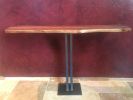 Milo Occasional Table w/Australian Opal and Copper | Console Table in Tables by Natural Wood Edge Creations by Rick Griggs. Item composed of wood