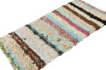 Vintage Moroccan Rag Rug with Polychromatic Stripes | Area Rug in Rugs by Rug and Kilim