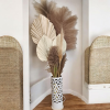 Boho Floor Lamp with Pampas Grass and Dried Palm Leaves | Lamps by Magdyss Boutique. Item composed of metal compatible with boho and minimalism style