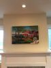 The Red Inn | Oil And Acrylic Painting in Paintings by Ann Gorbett Palette Knife Paintings. Item composed of synthetic