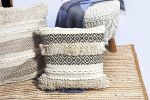 Emily Artisanal Handloom Cushion_ woven textured cotton | Pillows by Humanity Centred Designs. Item composed of cotton and fiber in boho or minimalism style