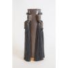 Handmade Ceramic Vase #735 in Charcoal with Tencel Braid | Vases & Vessels by Karen Gayle Tinney. Item made of stoneware works with minimalism & contemporary style