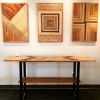 Pieced top Entryway Table & Wall Art | Console Table in Tables by Basemeant WRX | Randolph Township Free Public Library in Randolph. Item composed of wood & steel