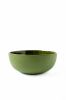 Handmade Porcelain Salad Serving Bowl With Gold Rim. Green | Serveware by Creating Comfort Lab. Item made of ceramic