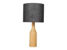 Hand Turned Oak Table Lamp | Lamps by ColombeFurniture | Lwowska Studios in Warszawa. Item composed of oak wood and linen
