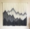 ALPS Gray Mountain Landscape Dyed Wall Tapestry | Macrame Wall Hanging in Wall Hangings by Wallflowers Hanging Art. Item made of oak wood with wool works with boho & country & farmhouse style