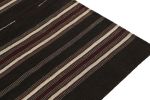 Vintage Kilim rug in Deep Brown with Red, and White Stripe | Area Rug in Rugs by Rug and Kilim