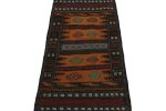 Vintage Afghan Kilim with Polychromatic Geometric Patterns | Area Rug in Rugs by Rug and Kilim. Item composed of wool