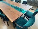 Glass River Dining Table | Tables by Fine Line Woodworks. Item made of walnut with glass