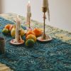 Green Floral Table Runner | Flower Field | Linens & Bedding by ichcha. Item composed of cotton in boho or contemporary style