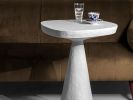 White Stone High Side Table - Plinth Series in Bio Concrete | Coffee Table in Tables by Donatas Žukauskas. Item composed of cement and paper in minimalism or contemporary style