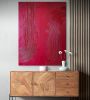 Matte Red Textured Painting On Canvas | Oil And Acrylic Painting in Paintings by Intuitive Arts Shop. Item composed of canvas in minimalism or mid century modern style