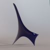 "Nyx" Contemporary lounge chair in blue lacquered  fiberglas | Chairs by Carcino Design. Item compatible with contemporary and eclectic & maximalism style