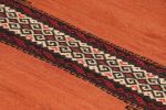 Vintage Afghan Kilim in Rust, with Polychromatic Patterns | Area Rug in Rugs by Rug and Kilim. Item made of wool