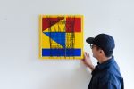 Sunbathe Yellow II | Oil And Acrylic Painting in Paintings by Atelier Stumpo | Ritual Roasters in San Francisco. Item composed of canvas