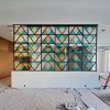 Stained Glass Screen | Divider in Decorative Objects by Debbie Bean | Cumulus in Los Angeles. Item made of glass