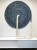 Large Indigo Coil | Wall Sculpture in Wall Hangings by Liz Robb | 100 Moffett Apartments in Mountain View. Item made of cotton with fiber