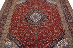 Vintage Red Traditional 10' x 13' Kashan Persian Rug | Area Rug in Rugs by Magic Rugs. Item composed of wool in traditional style