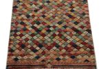 1960s Vintage Distressed Rug in Multicolor Diamond Patterns | Area Rug in Rugs by Rug and Kilim