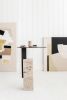 Mono Side Table Travertine and Metal Modern Look | Tables by Yet Design Studio
