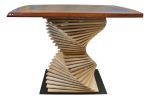 Aquatic Orbits high table sculpture. | Cocktail Table in Tables by Cline Originals. Item composed of maple wood and steel in eclectic & maximalism or coastal style
