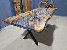 Live Edge River Epoxy Table Top | Dining Table in Tables by LuxuryEpoxyFurniture. Item composed of wood and synthetic