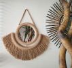 Rope Mirror, Single Round, Boho Mirror, Wall Decoration, | Decorative Objects by Magdyss Boutique. Item made of wood & cotton compatible with boho and mediterranean style
