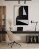 "Abstract Black & White Graphic No. 2" - Midcentury Modern | Oil And Acrylic Painting in Paintings by ART + ALCHEMY By Nicolette Atelier. Item made of wood & canvas compatible with minimalism and mid century modern style
