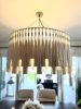 Modern Tassel Chandelier | Chandeliers by Lisa Haines. Item composed of cotton in boho or japandi style