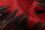 Vintage Afghan Kilim in Red with Geometric Patterns | Area Rug in Rugs by Rug and Kilim. Item made of wool