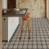 Raven Black & Sand Yellow Flower Mosaic Tile | Tiles by Mosaics.co. Item composed of stone compatible with boho and mid century modern style
