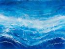 'BLUE BAY' - Luxury Resin Ocean Abstract Art | Oil And Acrylic Painting in Paintings by Christina Twomey Art + Design. Item made of synthetic works with contemporary & coastal style