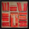 Les reliures rouges | Oil And Acrylic Painting in Paintings by Sophie DUMONT.. Item composed of canvas in minimalism or contemporary style