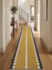 Handwoven Woolen Yellow Runner Rug | Rugs by Evergreen Carpets. Item made of wool compatible with boho and minimalism style
