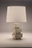 Three Blocks | Table Lamp in Lamps by Don Ryan. Item composed of linen and stoneware in minimalism or contemporary style