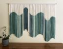 AURORA Green Wavy 3D Curved Modern Textile Wall Art | Macrame Wall Hanging in Wall Hangings by Wallflowers Hanging Art. Item composed of fiber compatible with minimalism and mid century modern style