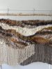 Woven Wall Tapestry in Earthy Tones "Beneath the Surface" | Wall Sculpture in Wall Hangings by Tissage Sauvage. Item made of wood with cotton